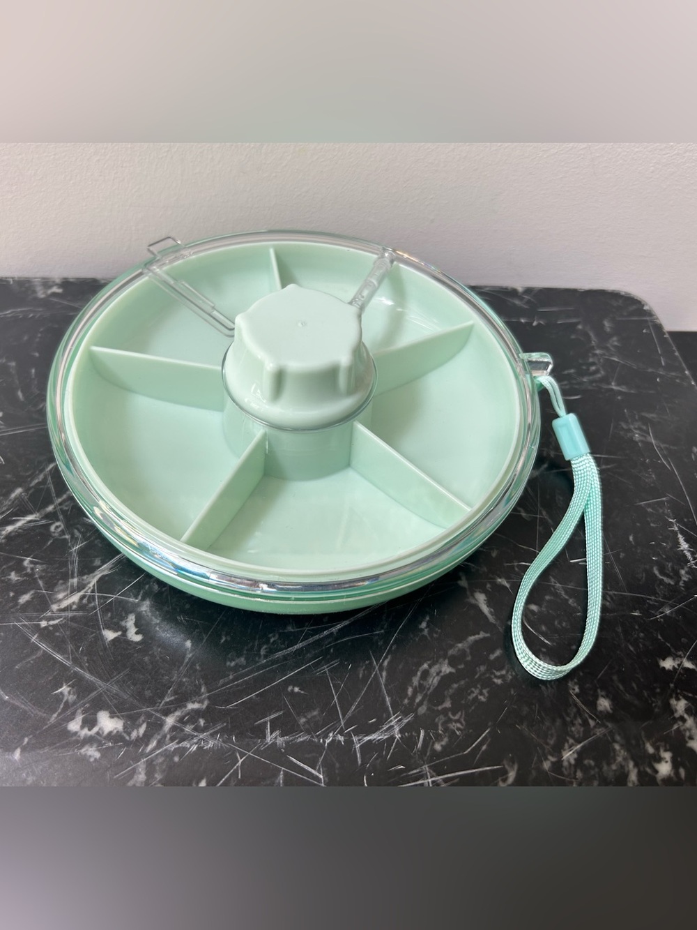Multipurpose Round Snack & Food Storage Server - Light Green Kids Travel